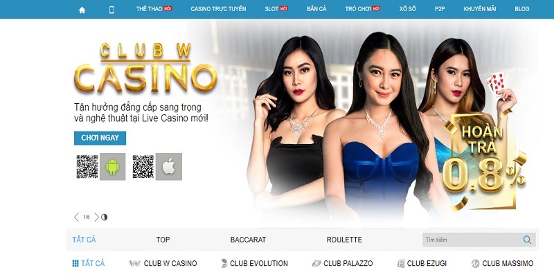 Chất lượng của sảnh casino tại nhà cái W88